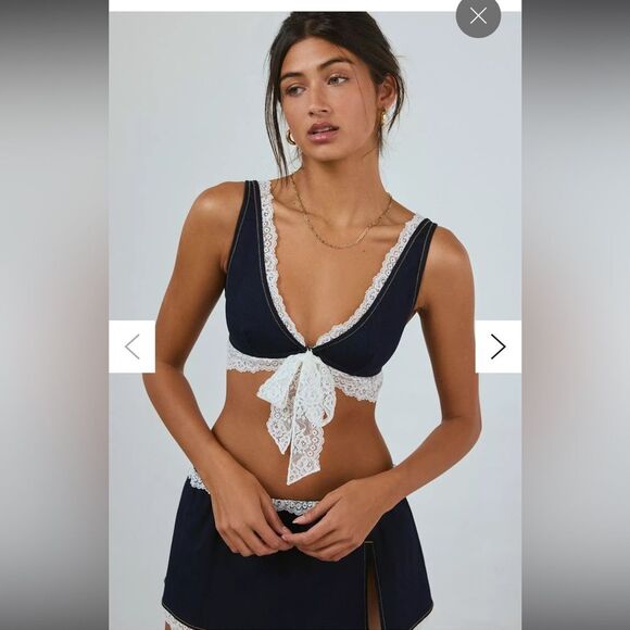 UO Out From Under Cowgirl Logic Denim Plunge Bralette - Picture 9 of 11